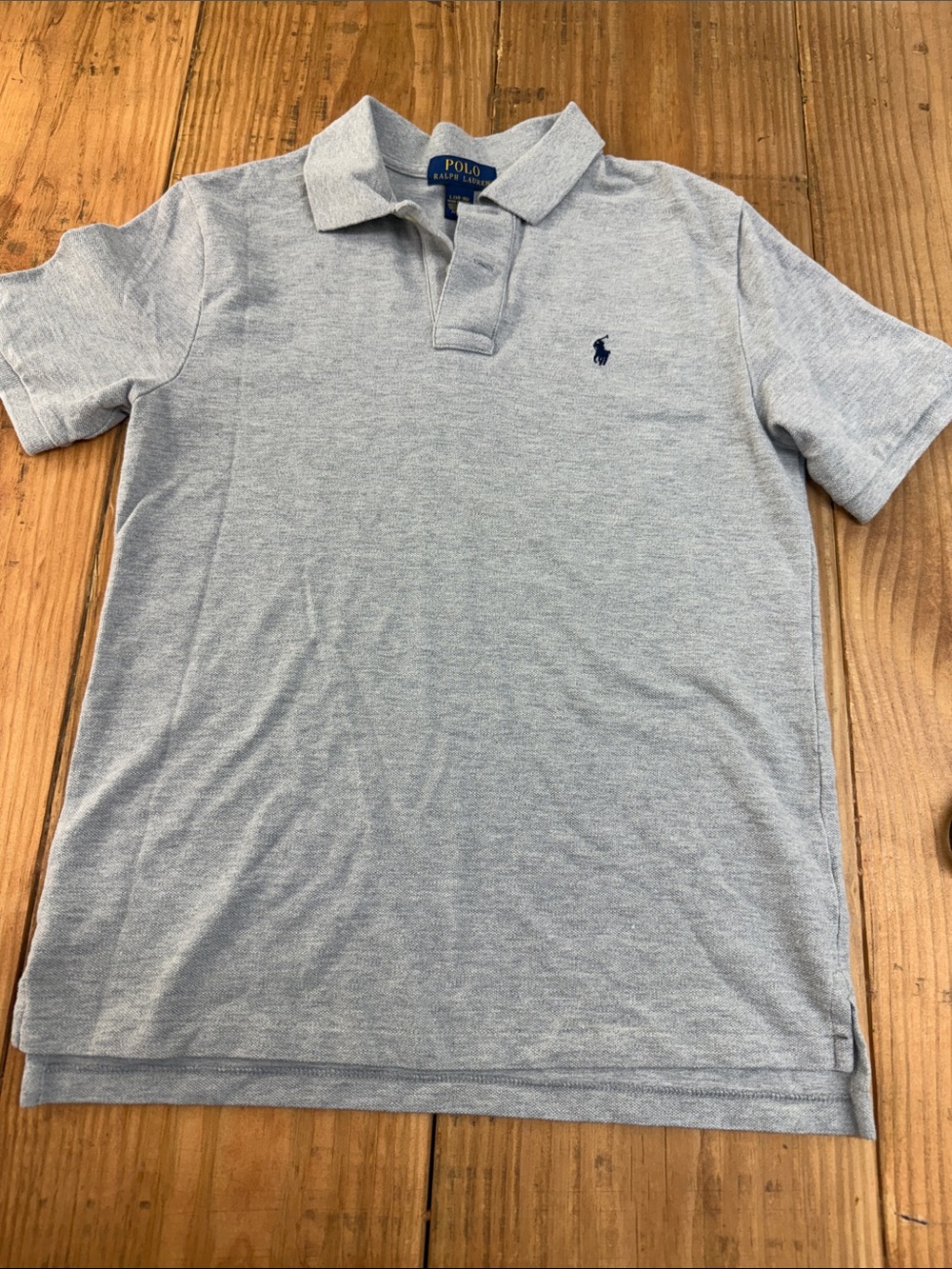 Polo by Ralph Lauren Men's Heather Light Gray Polo with Navy Pony